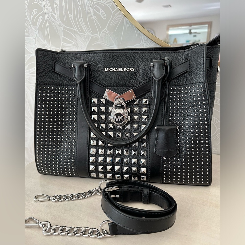 Michael Kors Black Leather Studded Bag